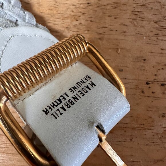 White Genuine Leather Braided Belt size S-L Made in Brazil - Picture 3 of 6